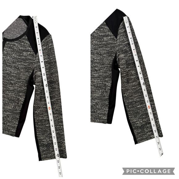 Eileen Fisher Black Grey Tweed Dress Blazer Jacket Set Colorblock Medium Petite - Picture 12 of 16